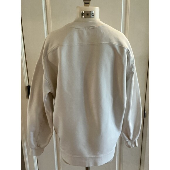 Lululemon Perfectly Oversized XL Crew Sweatshirt Womens White Cropped Jelly Logo - Picture 7 of 13